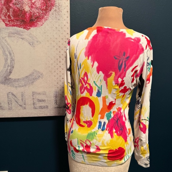 Vintage 80's Graffiti  Print Embellished Sweater by Momento Size Large. - Picture 2 of 3